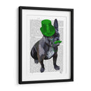 Bulldog Francés Con Sombrero De Copa Verde Y Bigote - Fab Funky | Cuadro decorativo de Canvas Lab