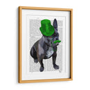Bulldog Francés Con Sombrero De Copa Verde Y Bigote - Fab Funky | Cuadro decorativo de Canvas Lab