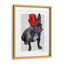 Bulldog Francés Con Sombrero De Copa Rojo Y Bigote - Fab Funky | Cuadro decorativo de Canvas Lab