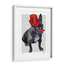 Bulldog Francés Con Sombrero De Copa Rojo Y Bigote - Fab Funky | Cuadro decorativo de Canvas Lab