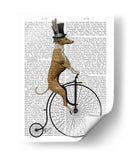 Greyhound En Bicicleta Negra De Penny Farthing - Fab Funky | Cuadro decorativo de Canvas Lab