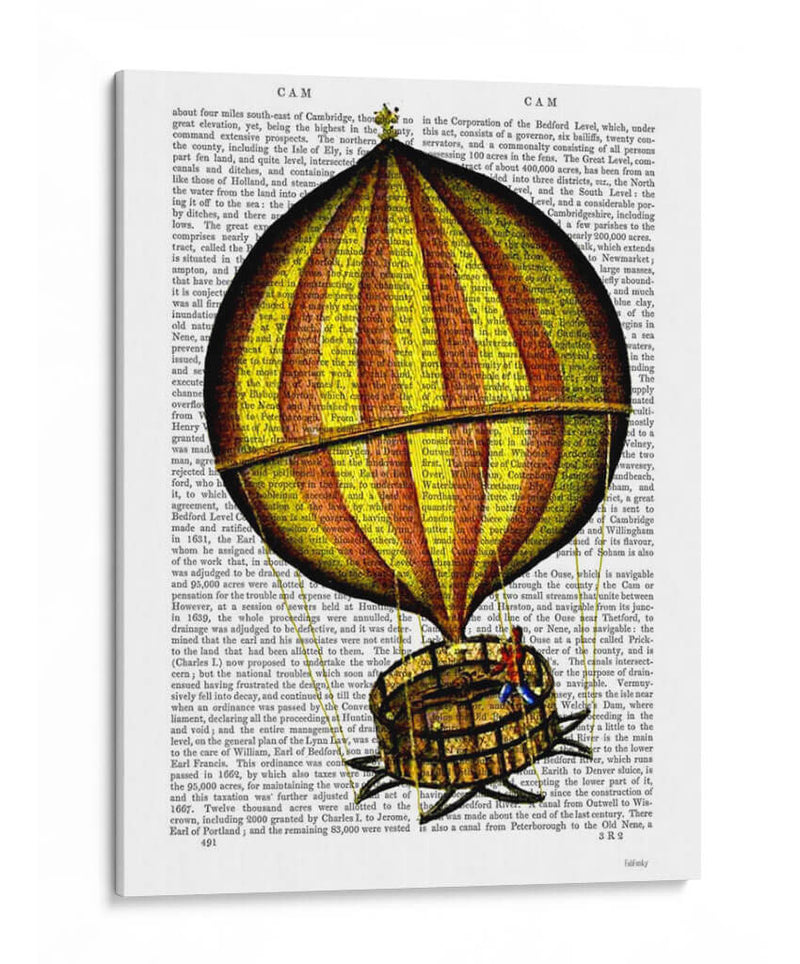 Globo De Aire Caliente Amarillo Y Rojo - Fab Funky | Cuadro decorativo de Canvas Lab