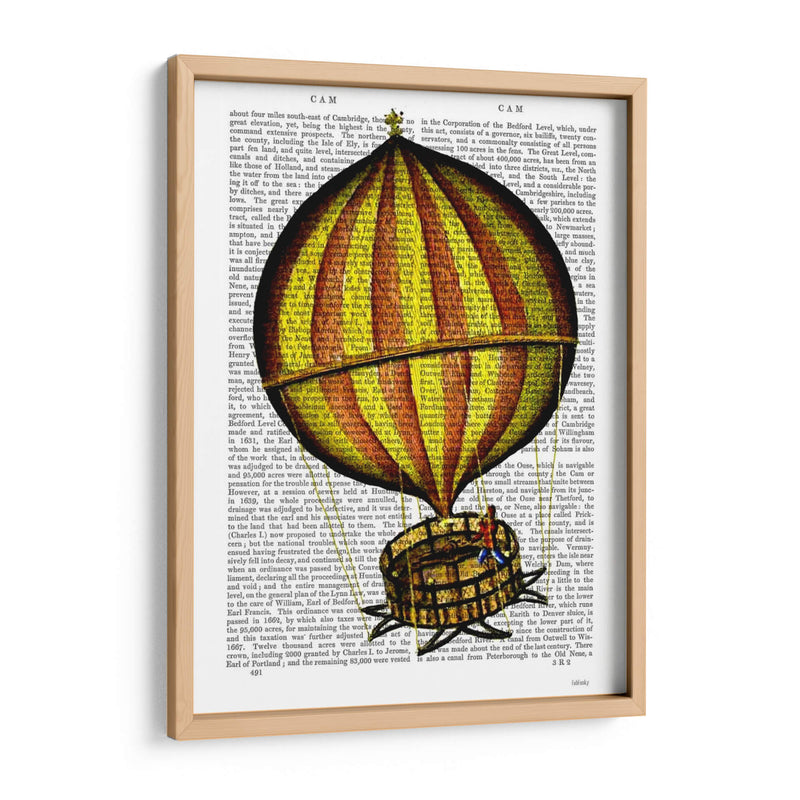 Globo De Aire Caliente Amarillo Y Rojo - Fab Funky | Cuadro decorativo de Canvas Lab