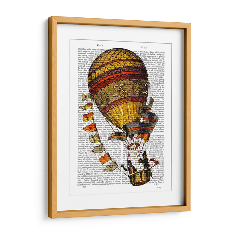 Globo De Aire Caliente Oro Con Banderas - Fab Funky | Cuadro decorativo de Canvas Lab