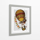 Globo De Aire Caliente Oro Con Banderas - Fab Funky | Cuadro decorativo de Canvas Lab