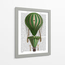 Globo De Aire Caliente En Escala Verde - Fab Funky | Cuadro decorativo de Canvas Lab