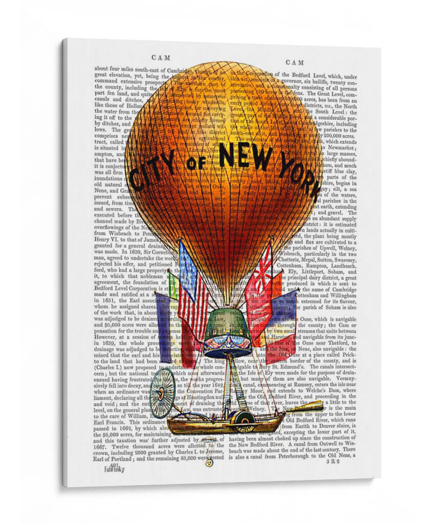 Ciudad Del Globo Aerostático De Nueva York - Fab Funky | Cuadro decorativo de Canvas Lab