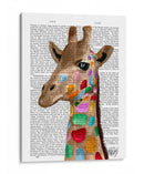 Jirafa Multicolor Periódico - Fab Funky | Cuadro decorativo de Canvas Lab