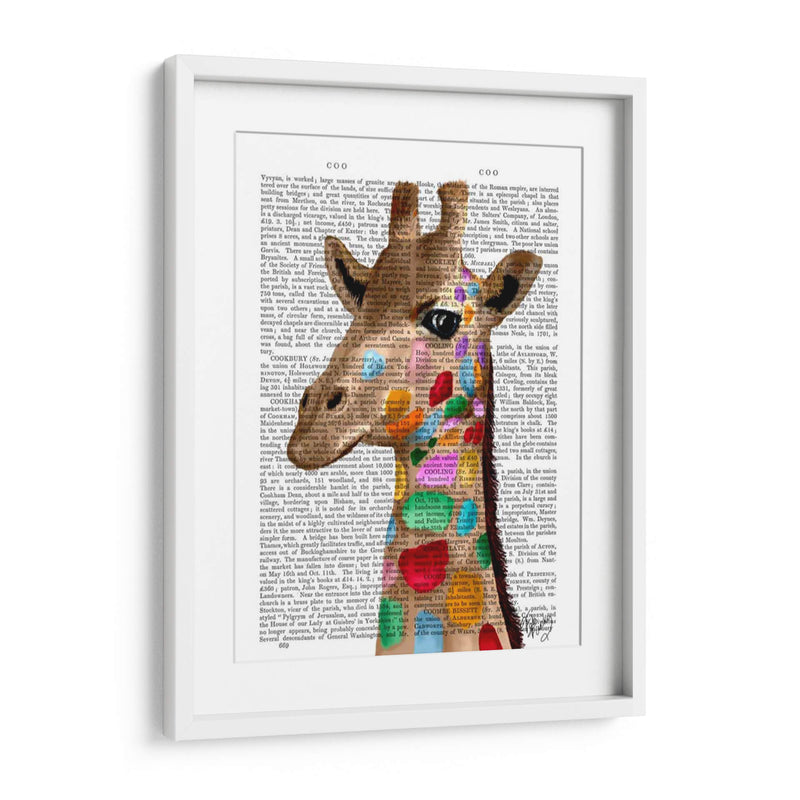 Jirafa Multicolor Periódico - Fab Funky | Cuadro decorativo de Canvas Lab