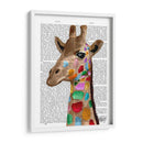 Jirafa Multicolor Periódico - Fab Funky | Cuadro decorativo de Canvas Lab