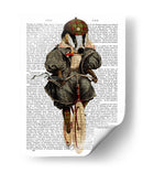 Tejón En Bicicleta Vintage - Fab Funky | Cuadro decorativo de Canvas Lab