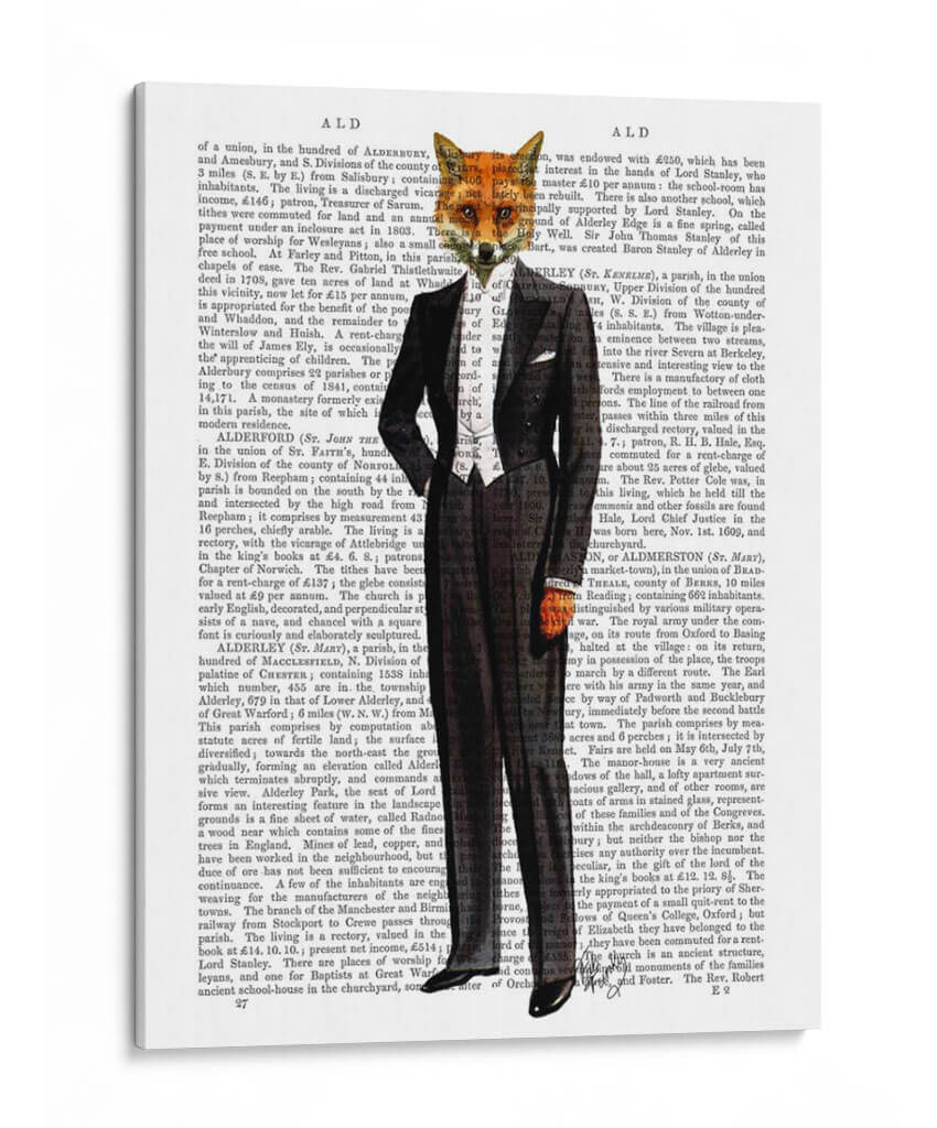 Fox En Traje De Noche Completo - Fab Funky | Cuadro decorativo de Canvas Lab