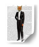 Fox En Traje De Noche Completo - Fab Funky | Cuadro decorativo de Canvas Lab