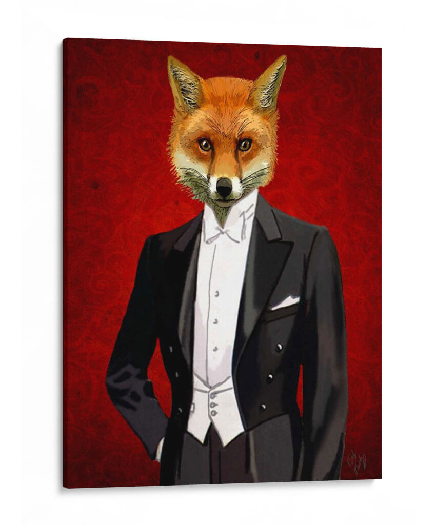 Fox En Retrato De Traje De Noche - Fab Funky | Cuadro decorativo de Canvas Lab