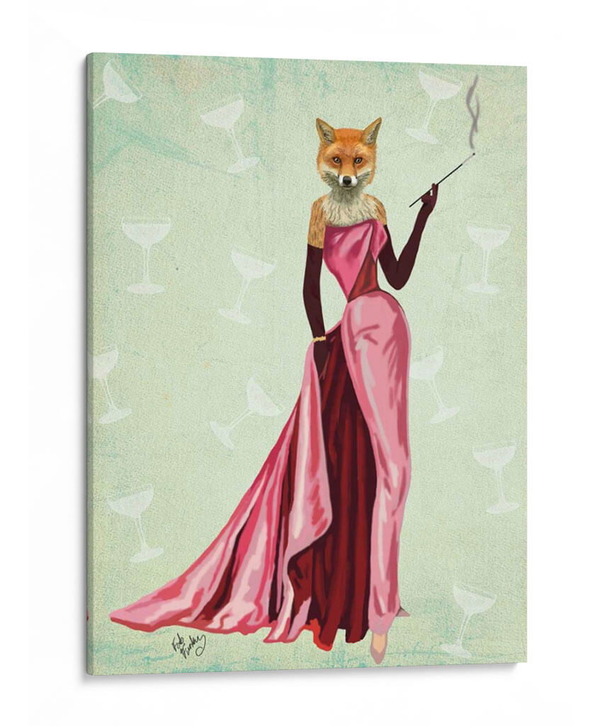 Fox Glamour En Rosa - Fab Funky | Cuadro decorativo de Canvas Lab
