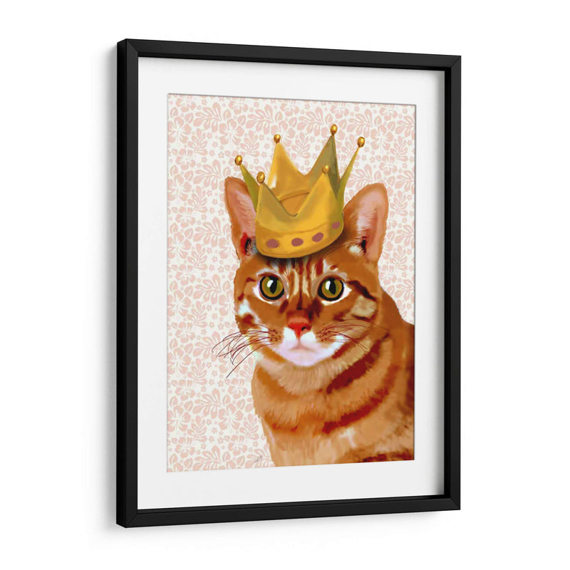 Gato De Jengibre Con Retrato De Corona - Fab Funky | Cuadro decorativo de Canvas Lab