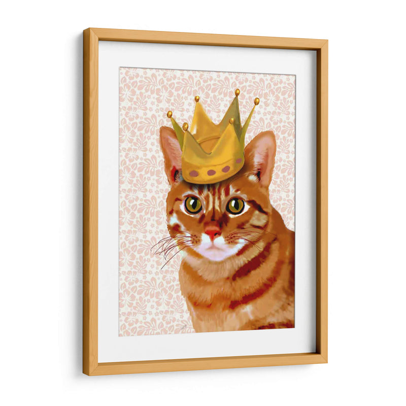 Gato De Jengibre Con Retrato De Corona - Fab Funky | Cuadro decorativo de Canvas Lab