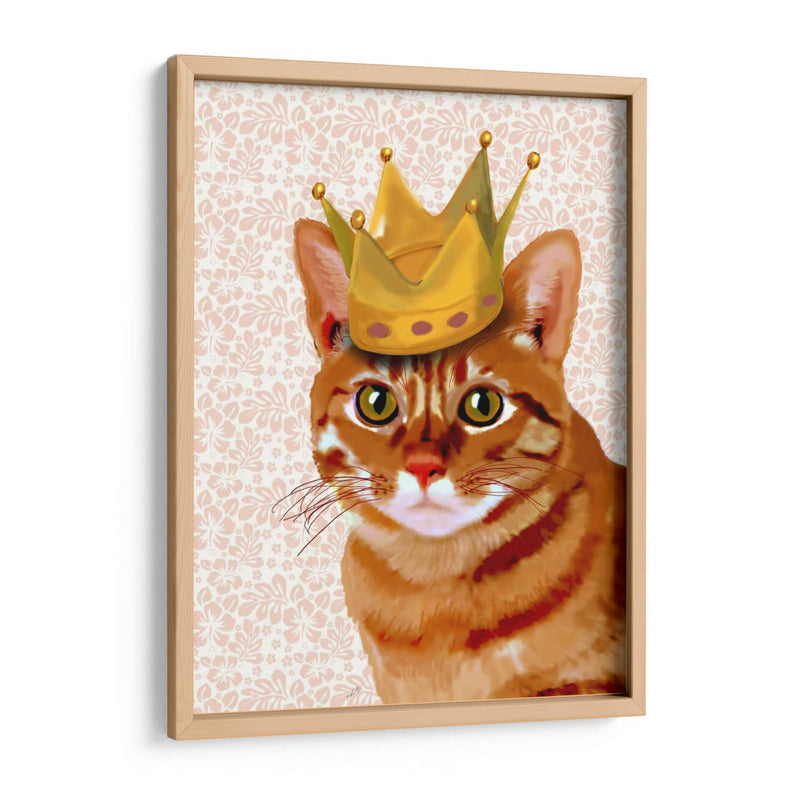 Gato De Jengibre Con Retrato De Corona - Fab Funky | Cuadro decorativo de Canvas Lab