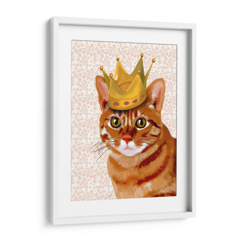 Gato De Jengibre Con Retrato De Corona - Fab Funky | Cuadro decorativo de Canvas Lab