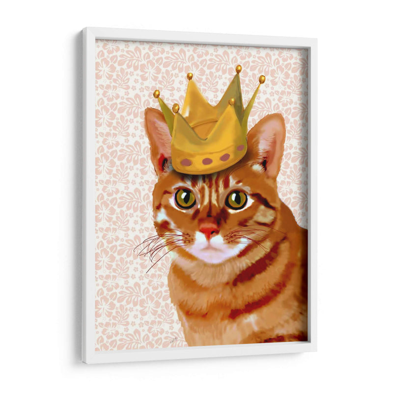 Gato De Jengibre Con Retrato De Corona - Fab Funky | Cuadro decorativo de Canvas Lab