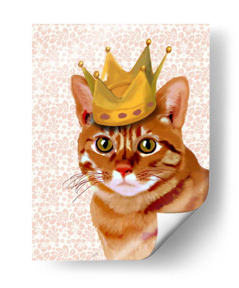 Gato De Jengibre Con Retrato De Corona - Fab Funky | Cuadro decorativo de Canvas Lab