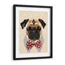 Pug Con Lazo De Arco Irregular Rojo Y Blanco - Fab Funky | Cuadro decorativo de Canvas Lab