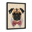 Pug Con Lazo De Arco Irregular Rojo Y Blanco - Fab Funky | Cuadro decorativo de Canvas Lab