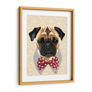 Pug Con Lazo De Arco Irregular Rojo Y Blanco - Fab Funky | Cuadro decorativo de Canvas Lab