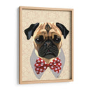 Pug Con Lazo De Arco Irregular Rojo Y Blanco - Fab Funky | Cuadro decorativo de Canvas Lab