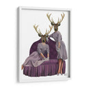 Twins Deer En Vestidos Púrpuras - Fab Funky | Cuadro decorativo de Canvas Lab