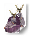 Twins Deer En Vestidos Púrpuras - Fab Funky | Cuadro decorativo de Canvas Lab