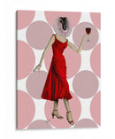 Mono En Vestido Rojo Con Vino. - Fab Funky | Cuadro decorativo de Canvas Lab