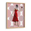 Mono En Vestido Rojo Con Vino. - Fab Funky | Cuadro decorativo de Canvas Lab