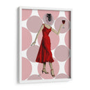 Mono En Vestido Rojo Con Vino. - Fab Funky | Cuadro decorativo de Canvas Lab