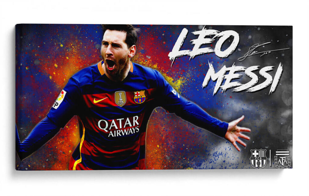 Leo Messi festejando | Cuadro decorativo de Canvas Lab
