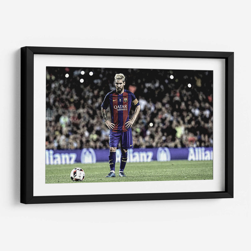 Messi y el balón | Cuadro decorativo de Canvas Lab