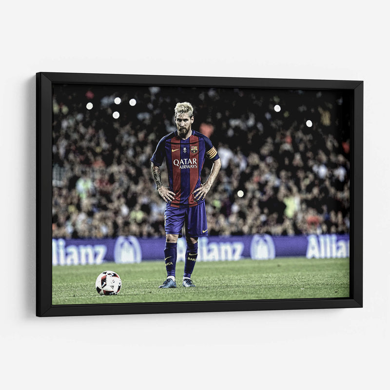 Messi y el balón | Cuadro decorativo de Canvas Lab