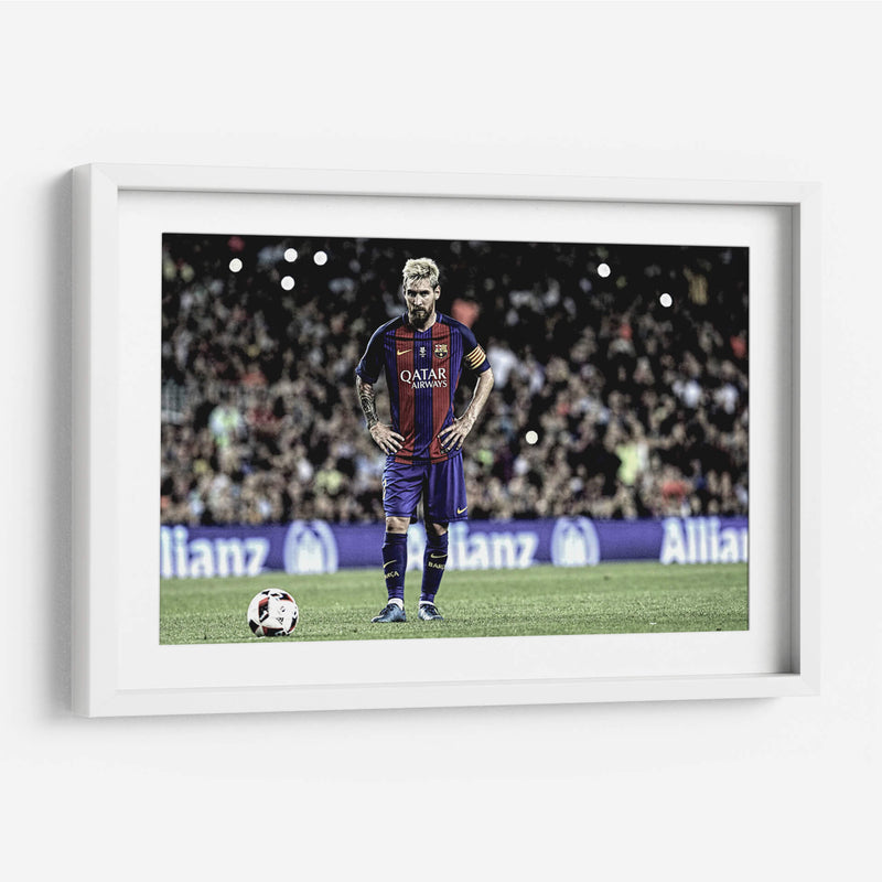 Messi y el balón | Cuadro decorativo de Canvas Lab