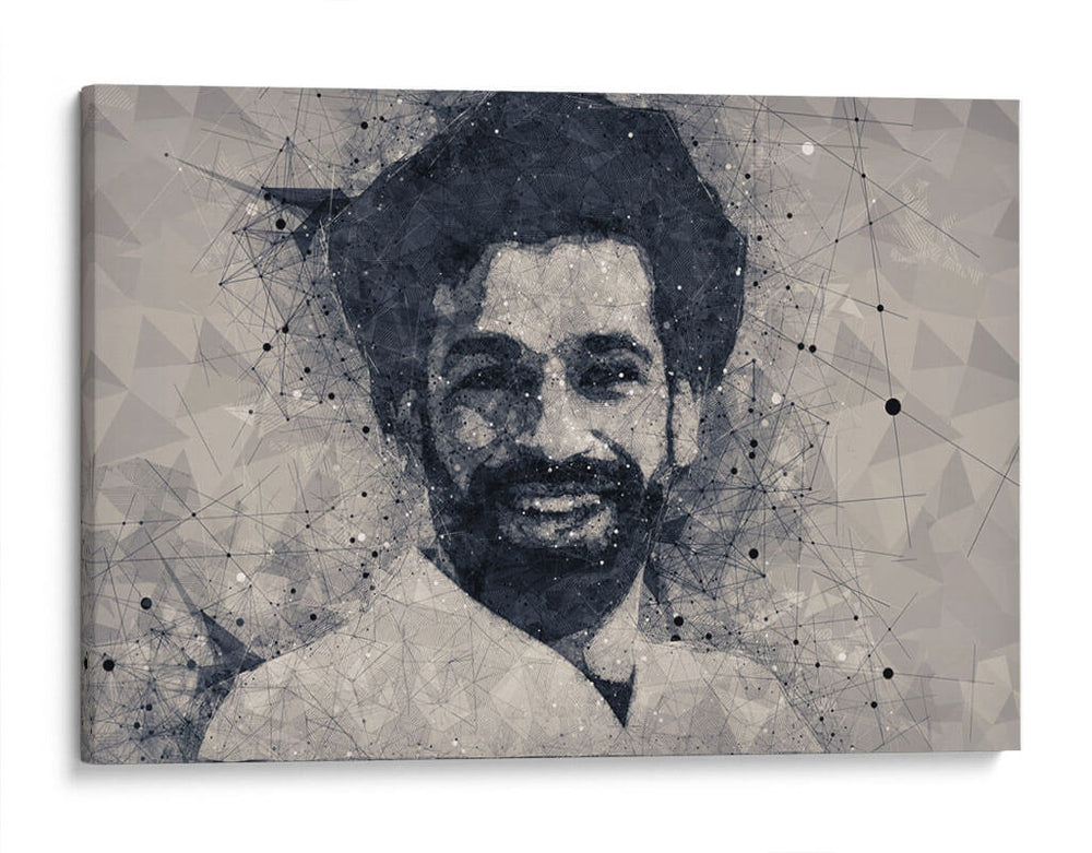 Mohamed Salah blanco y negro | Cuadro decorativo de Canvas Lab