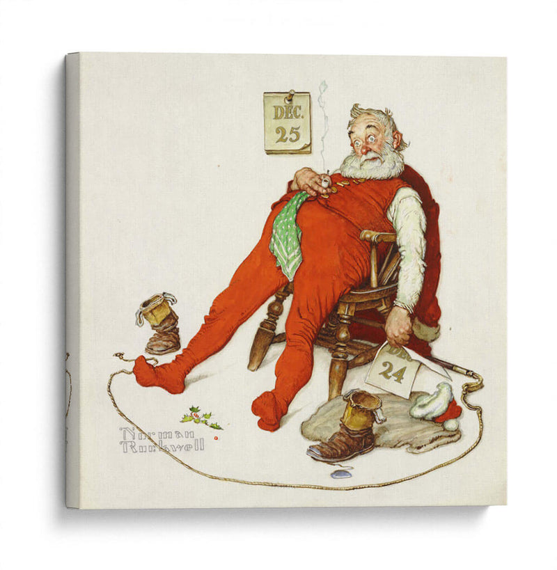 Cansancio navideño - Norman Rockwell | Cuadro decorativo de Canvas Lab