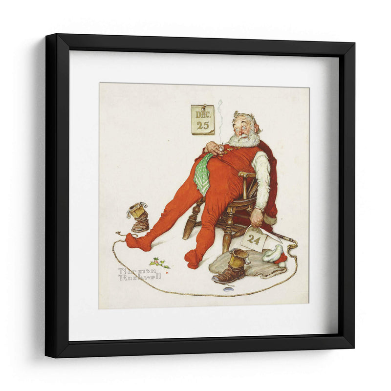 Cansancio navideño - Norman Rockwell | Cuadro decorativo de Canvas Lab