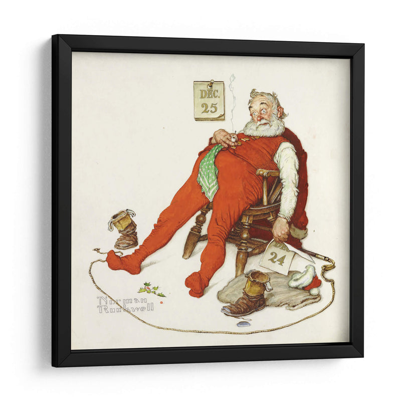 Cansancio navideño - Norman Rockwell | Cuadro decorativo de Canvas Lab