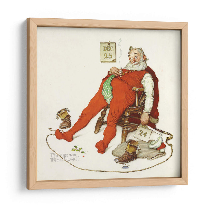 Cansancio navideño - Norman Rockwell | Cuadro decorativo de Canvas Lab