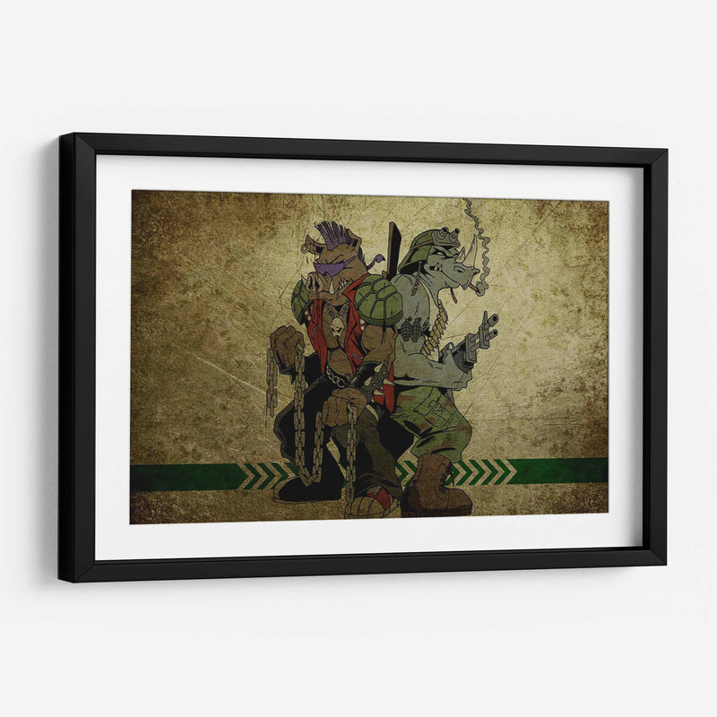 Bebop y Rocksteady - cadenas y ametralladora | Cuadro decorativo de Canvas Lab