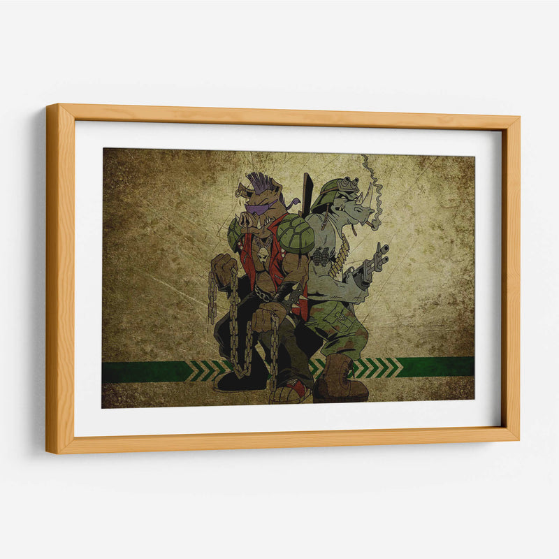 Bebop y Rocksteady - cadenas y ametralladora | Cuadro decorativo de Canvas Lab