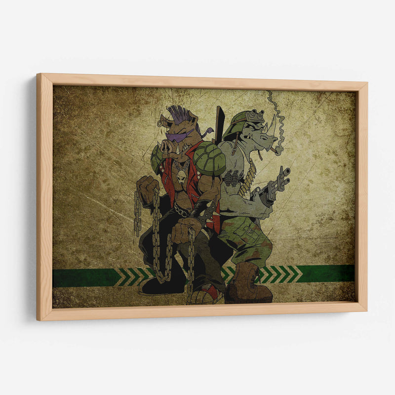 Bebop y Rocksteady - cadenas y ametralladora | Cuadro decorativo de Canvas Lab