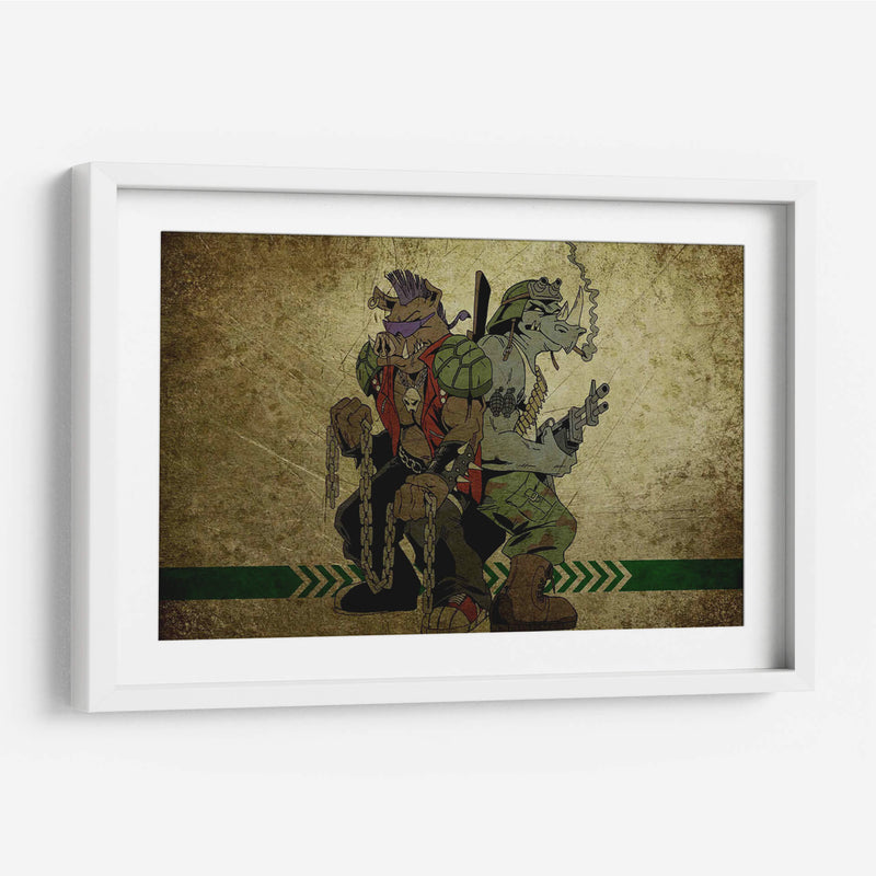 Bebop y Rocksteady - cadenas y ametralladora | Cuadro decorativo de Canvas Lab