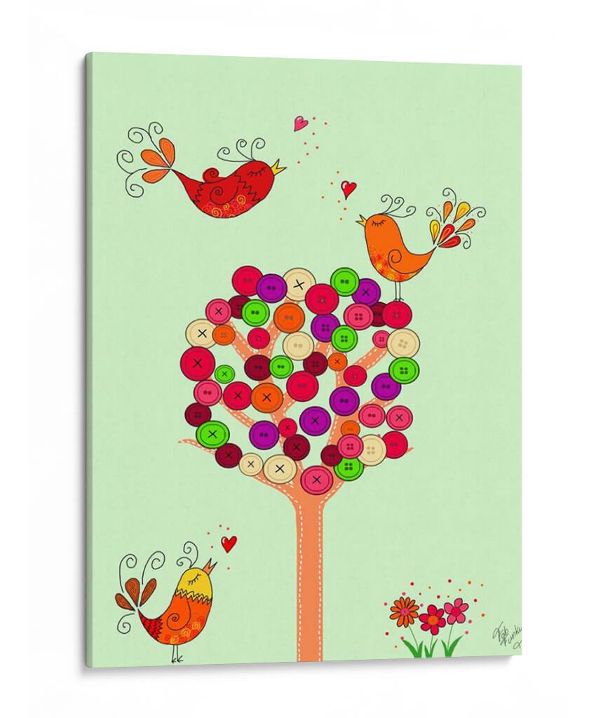 Árbol De Botón Naranja - Fab Funky | Cuadro decorativo de Canvas Lab