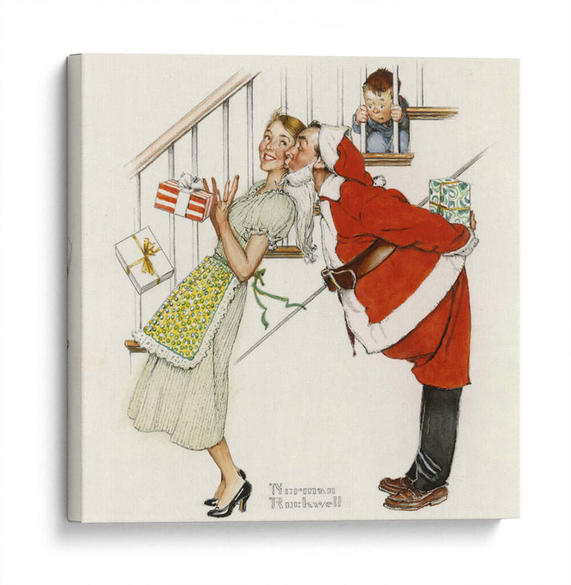 Vi a mami besando a Santa Claus - Norman Rockwell | Cuadro decorativo de Canvas Lab