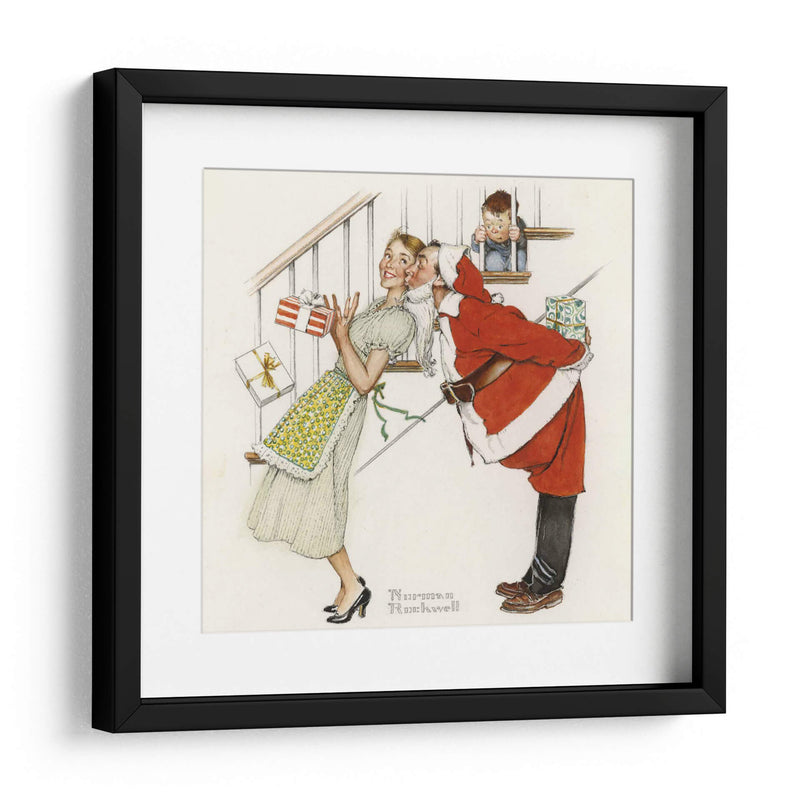 Vi a mami besando a Santa Claus - Norman Rockwell | Cuadro decorativo de Canvas Lab